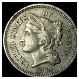 1874 Nickel Three-Cent Piece CLOSELY  UNCIRCULATE