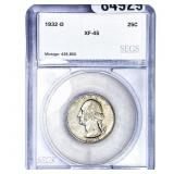 1932-D Washington Silver Quarter SEGS XF45
