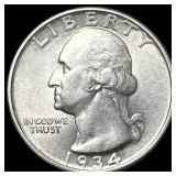 1934 Silver Washington Quarter CHOICE AU