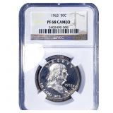 1963 Franklin Half Dollar NGC PF68 Cameo