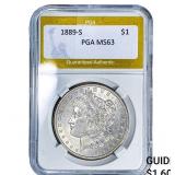 1889-S Morgan Silver Dollar PGA MS63