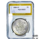 1884-CC Morgan Silver Dollar PGA MS63