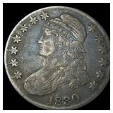 1830 Capped Bust Half Dollar LIGHTLY CIRCULATED
