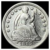 1853 Arrows Seated Liberty Half Dime CLOSELY UNCIR