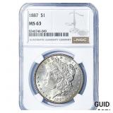 1887 Morgan Silver Dollar NGC MS63