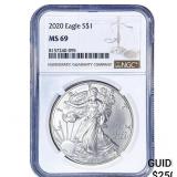 2020 Silver Eagle NGC MS69