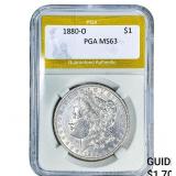 1880-O Morgan Silver Dollar PGA MS63