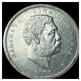 1883 Silver Hawaiian 1/2 Dollar CLOSELY UNCIRCULAT