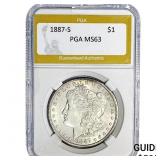 1887-S Morgan Silver Dollar PGA MS63
