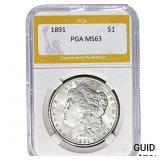 1891 Morgan Silver Dollar PGA MS63