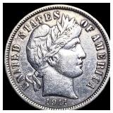 1911 Silver Barber Dime NEARLY UNCIRCULATED