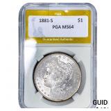 1881-S Morgan Silver Dollar PGA MS64