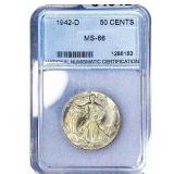 1942-D Walking Liberty Half Dollar NNC MS66