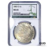 1883-O Morgan Silver Dollar NGC MS65