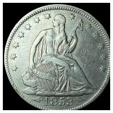 1853 Arrows Seated Liberty Half Dollar NEARLY UNCI