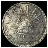1901-Mo Mexico Silver Peso NEARLY UNCIRCULATED