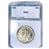 1946 Walking Liberty Half Dollar PCI MS66