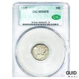 1942 Mercury Silver Dime CAC MS66 FB