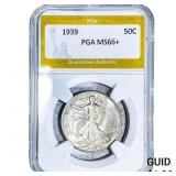 1939 Walking Liberty Half Dollar PGA MS66+