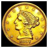 1857-O $2.50 Gold Quarter Eagle