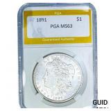 1891 Morgan Silver Dollar PGA MS63