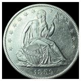 1859-O Silver Half Dollar CLOSELY UNCIRCULATED