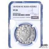 1819CNB NC Russia Silver 1 Rouble NGC VF20