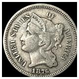 1876 Nickel Three-Cent Piece ABOUT UNCIRCULATED