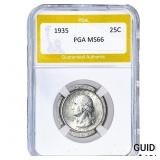 1935 Washington Silver Quarter PGA MS66