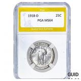 1918-D Standing Liberty Quarter PGA MS64