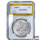 1890-S Morgan Silver Dollar PGA MS63