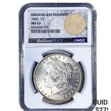 1883 Morgan Silver Dollar NGC MS63 Orig. Bag Frag.