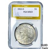 1922-D Silver Peace Dollar PGA MS63