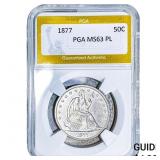 1877 Seated Liberty Half Dollar PGA MS63 PL