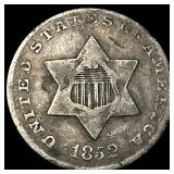 1852 Silver Three-Cent Piece LIGHTLY  CIRCULATED