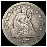 1877-S Silver Seated Liberty Quarter NICELY CIRCUL