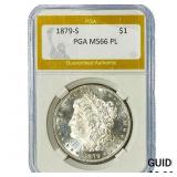 1879-S Morgan Silver Dollar PGA MS66 PL