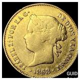 1868 Philippines Gold 1 Peso .0476 AGW