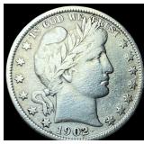 1902-O Silver Barber Half Dollar NEARLY UNCIRCULAT