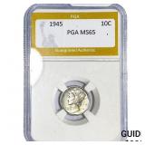 1945 Mercury Silver Dime PGA MS65