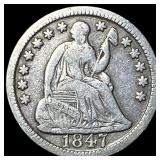 1847 Silver Half Dime LIGHTLY CIRCULATED