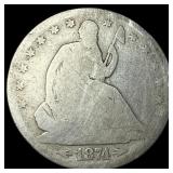 1874 Seated Liberty Half Dollar NICELY CIRCULATED