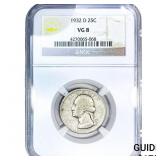 1932-D Washington Silver Quarter NGC VG8
