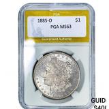 1885-O Morgan Silver Dollar PGA MS63