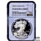 1999-P Silver Eagle NGC PF68 Ultra Cameo