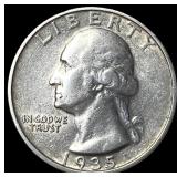 1935-D Silver Washington Quarter NEARLY UNCIRCULAT
