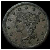 1848 Braided Hair Large Cent NEARLY UNCIRCULATED