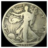 1916-D Silver Half Dollar NICELY CIRCULATED