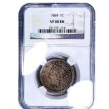 1850 Braided Hair Large Cent NGC VF30 BN