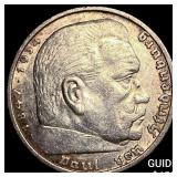 1936-A Germany Silver 5 Reichsmark CHOICE BU